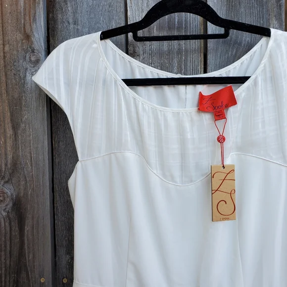 Z Spoke by Zac Posen | Dresses | Nwt Z Spoke Zac Posen White Flowy Cap  Sleeve Dress | Poshmark